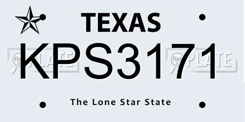 KPS3171 Texas License Plate