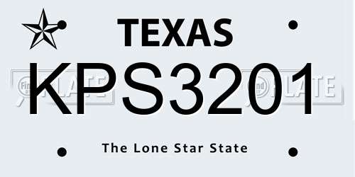KPS3201 Texas License Plate