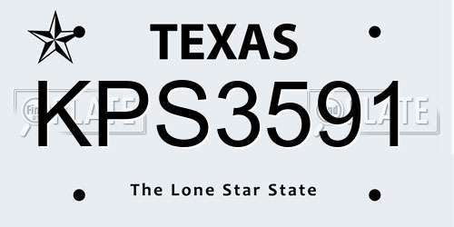 KPS3591 Texas License Plate