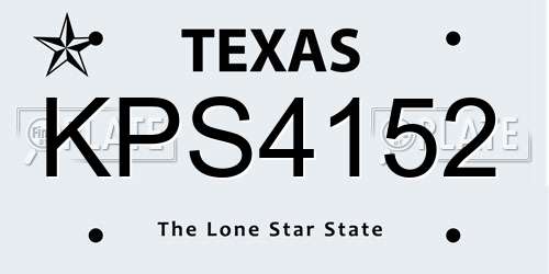 KPS4152 Texas License Plate