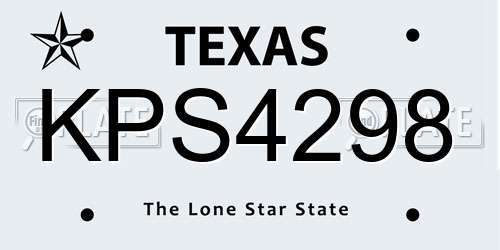 KPS4298 Texas License Plate