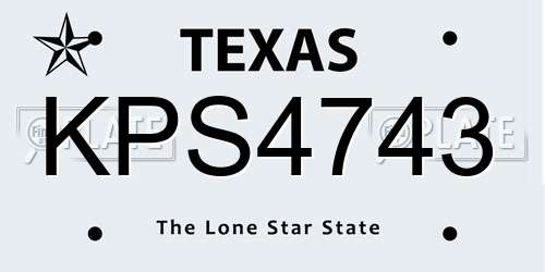 KPS4743 Texas License Plate
