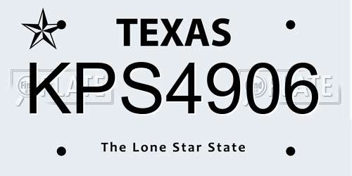 KPS4906 Texas License Plate