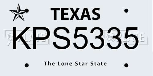 KPS5335 Texas License Plate