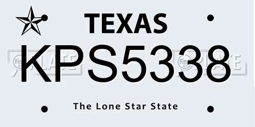 KPS5338 Texas License Plate