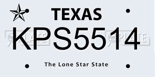 KPS5514 Texas License Plate