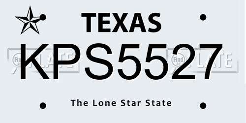 KPS5527 Texas License Plate