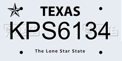 KPS6134 Texas License Plate