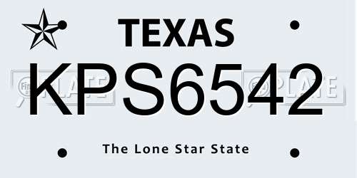 KPS6542 Texas License Plate