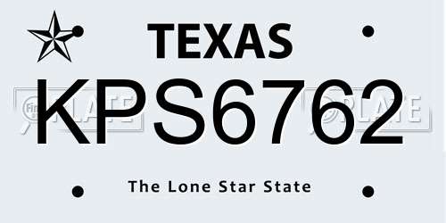KPS6762 Texas License Plate