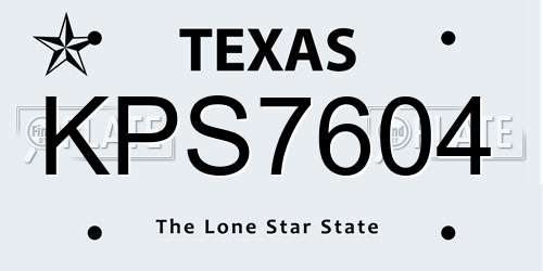 KPS7604 Texas License Plate