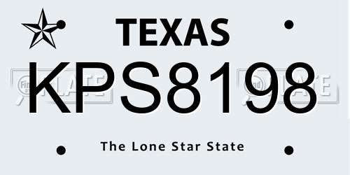 KPS8198 Texas License Plate