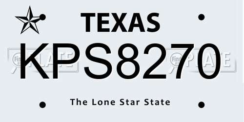 KPS8270 Texas License Plate