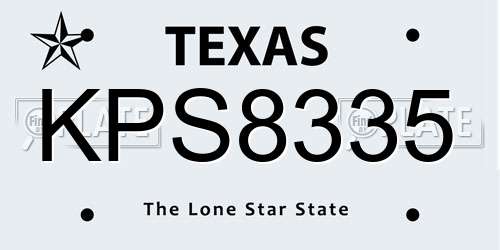 KPS8335 Texas License Plate