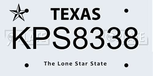 KPS8338 Texas License Plate
