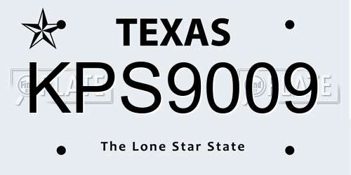 KPS9009 Texas License Plate