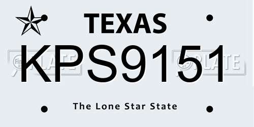 KPS9151 Texas License Plate