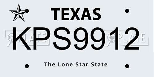 KPS9912 Texas License Plate