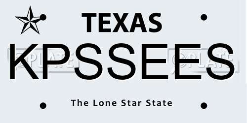 KPSSEES Texas License Plate