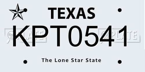 KPT0541 Texas License Plate
