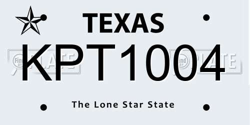 KPT1004 Texas License Plate