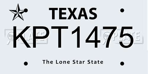 KPT1475 Texas License Plate