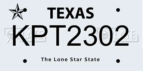 KPT2302 Texas License Plate