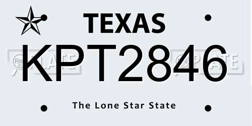 KPT2846 Texas License Plate