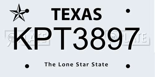 KPT3897 Texas License Plate