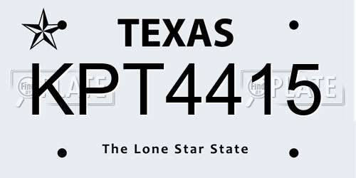 KPT4415 Texas License Plate