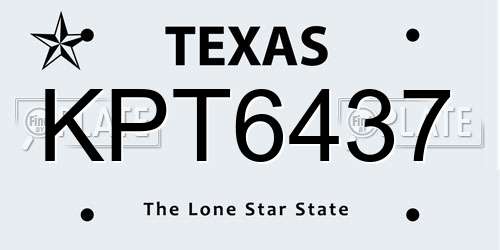 KPT6437 Texas License Plate