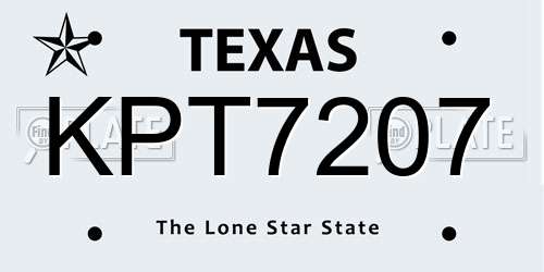 KPT7207 Texas License Plate