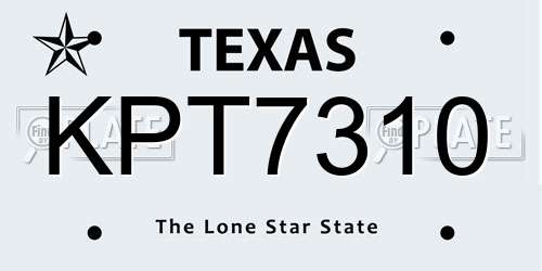 KPT7310 Texas License Plate