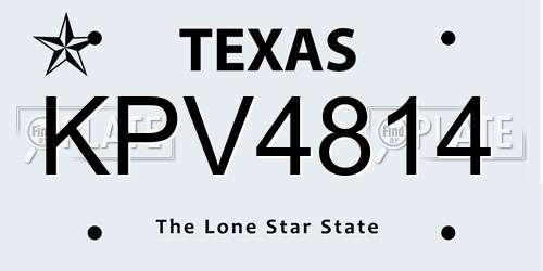 KPV4814 Texas License Plate