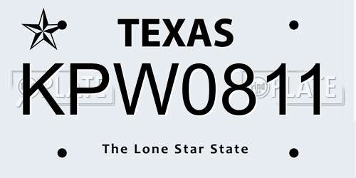 KPW0811 Texas License Plate