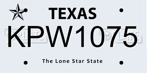 KPW1075 Texas License Plate