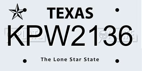 KPW2136 Texas License Plate