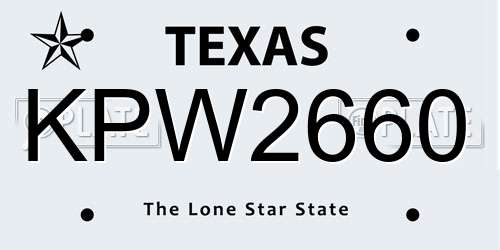 KPW2660 Texas License Plate