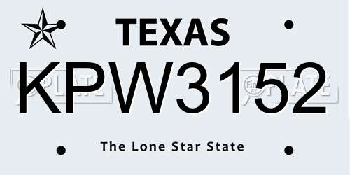 KPW3152 Texas License Plate