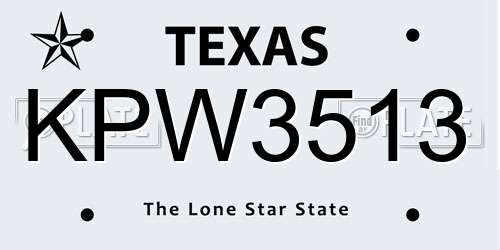 KPW3513 Texas License Plate