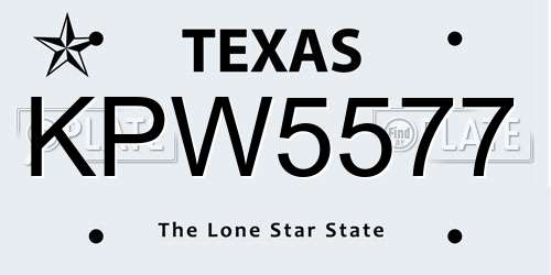 KPW5577 Texas License Plate
