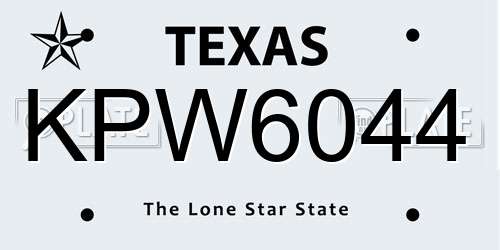 KPW6044 Texas License Plate