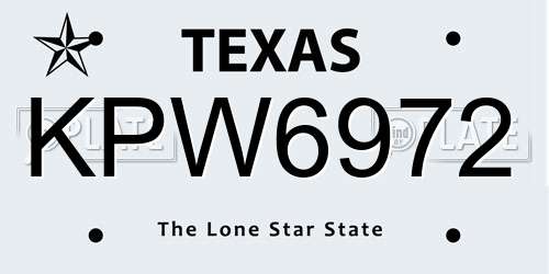 KPW6972 Texas License Plate