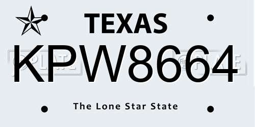 KPW8664 Texas License Plate