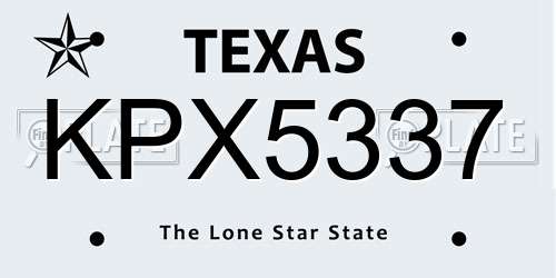 KPX5337 Texas License Plate