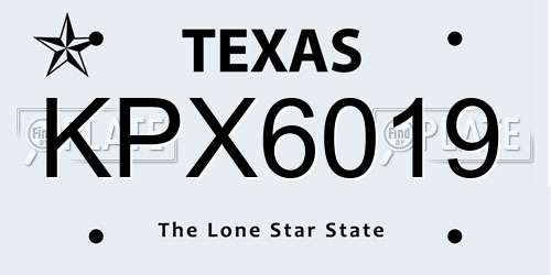 KPX6019 Texas License Plate