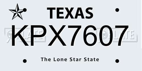 KPX7607 Texas License Plate