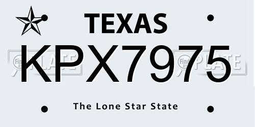 KPX7975 Texas License Plate