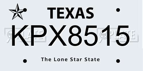 KPX8515 Texas License Plate