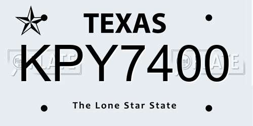 KPY7400 Texas License Plate